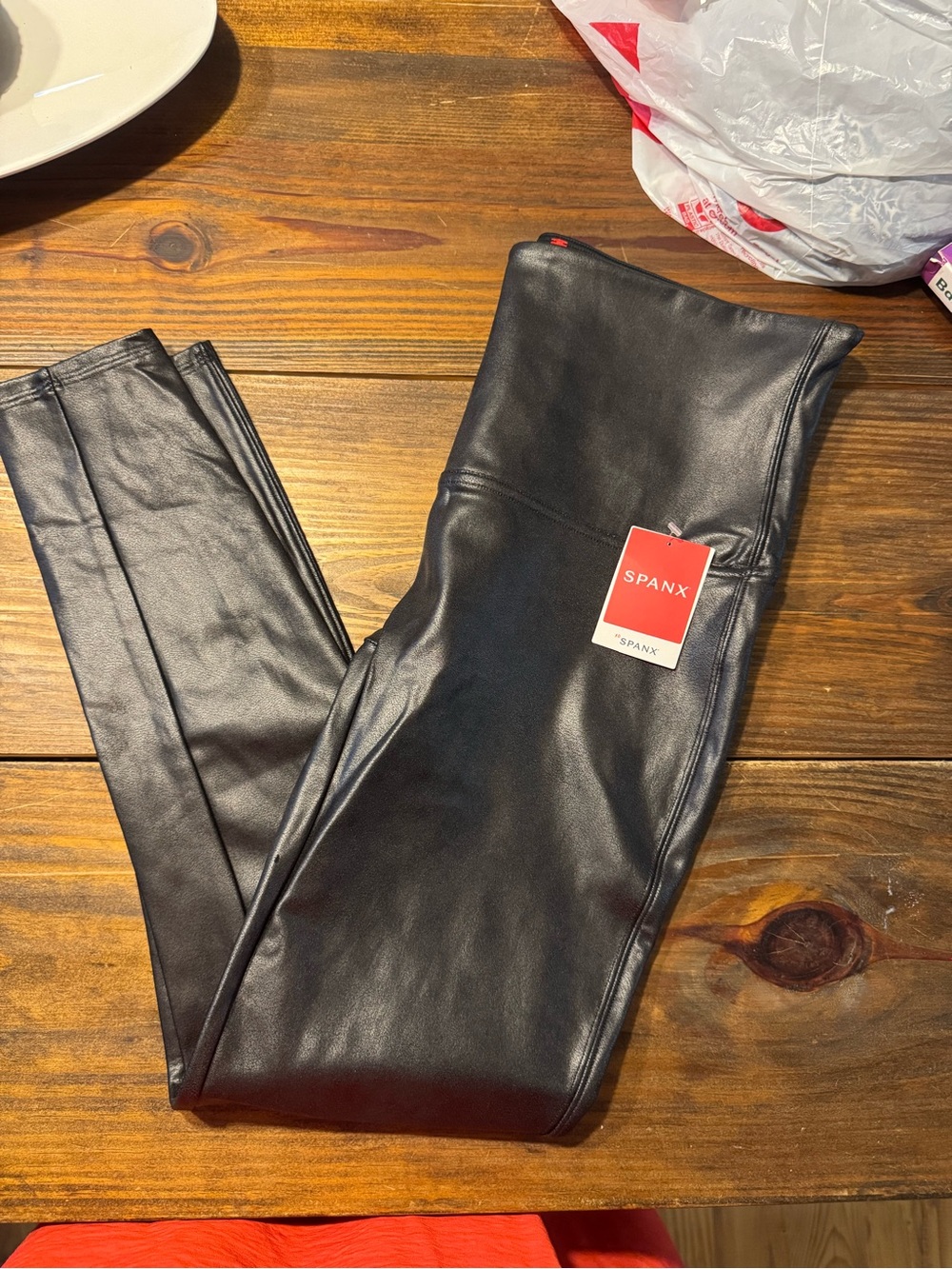 SPANX Black Faux Leather Leggings